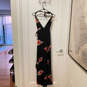 Floral (XS) Plunging Neckline Wrap Dress